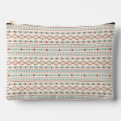 Aztec Shapes Pattern Rust Blauwgroen Cream Etui (Voorkant)