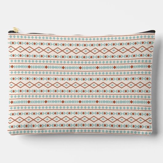 Aztec Shapes Pattern Rust Blauwgroen Cream Etui (Voorkant)