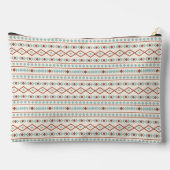 Aztec Shapes Pattern Rust Blauwgroen Cream Etui (Achterkant)