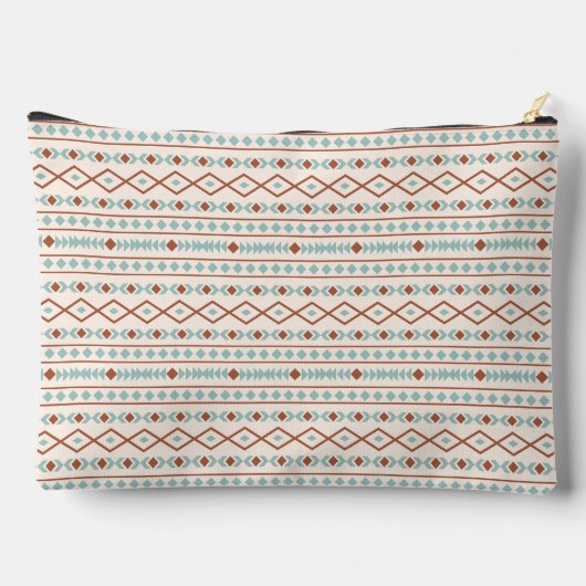 Aztec Shapes Pattern Rust Blauwgroen Cream Etui (Achterkant)