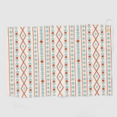 Aztec Shapes Pattern Rust Blauwgroen Cream Golfhanddoek (Horizontaal)