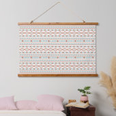 Aztec Shapes Pattern Rust Blauwgroen Cream Hangend Wandkleed (Slaapkamer)