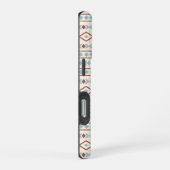 Aztec Shapes Pattern Rust Blauwgroen Cream iPhone Hoesje (Rechterkant)