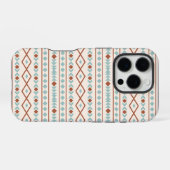 Aztec Shapes Pattern Rust Blauwgroen Cream iPhone Hoesje (Achterkant horizontaal)