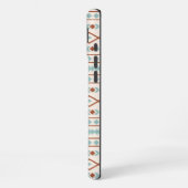 Aztec Shapes Pattern Rust Blauwgroen Cream iPhone Hoesje (Linkerkant)