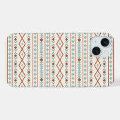 Aztec Shapes Pattern Rust Blauwgroen Cream iPhone Hoesje (Achterkant horizontaal)