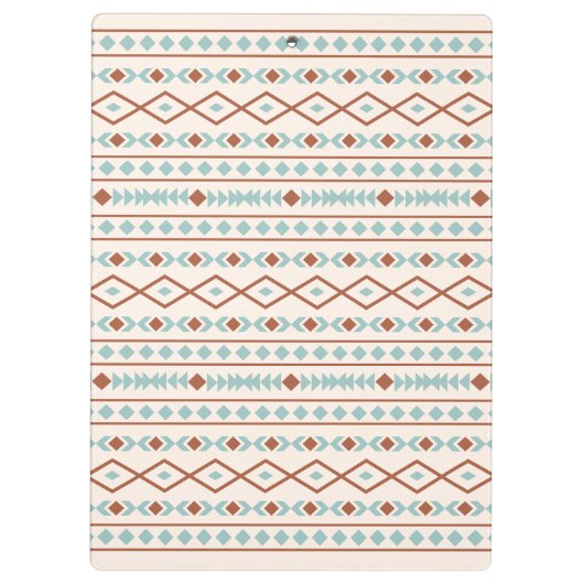 Aztec Shapes Pattern Rust Blauwgroen Cream Klembord (Achterkant)