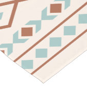 Aztec Shapes Pattern Rust Blauwgroen Cream Korte Tafelloper (Hoek)