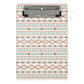 Aztec Shapes Pattern Rust Blauwgroen Cream Mini Klembord (Voorkant)