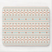 Aztec Shapes Pattern Rust Blauwgroen Cream Muismat (Voorkant)