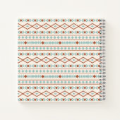 Aztec Shapes Pattern Rust Blauwgroen Cream Notitieboek (Achterkant)
