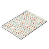 Aztec Shapes Pattern Rust Blauwgroen Cream Notitieboek (Linkerzijde)