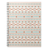 Aztec Shapes Pattern Rust Blauwgroen Cream Notitieboek (Voorkant)