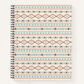 Aztec Shapes Pattern Rust Blauwgroen Cream Notitieboek (Voorkant)