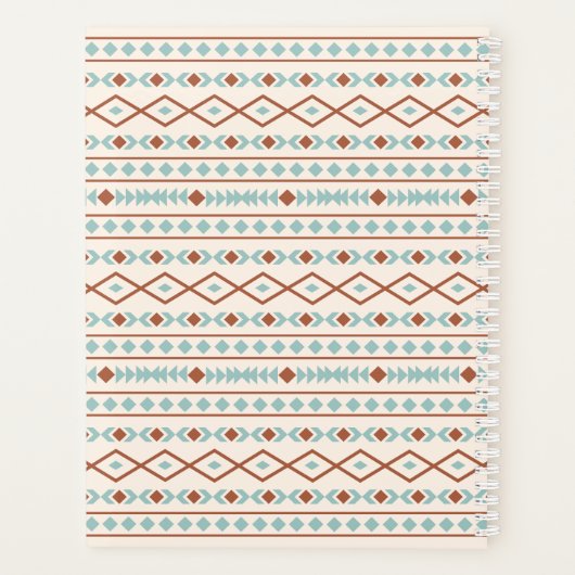 Aztec Shapes Pattern Rust Blauwgroen Cream Planner (Achterkant)