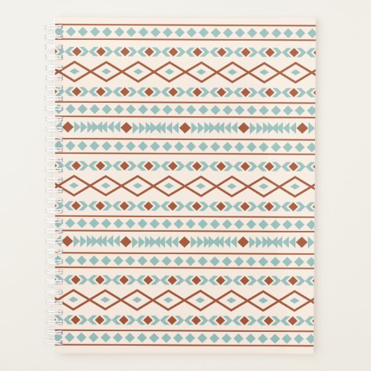 Aztec Shapes Pattern Rust Blauwgroen Cream Planner (Voorkant)