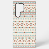 Aztec Shapes Pattern Rust Blauwgroen Cream Samsung Galaxy Hoesje (Achterkant)