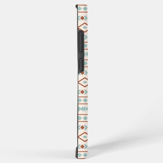 Aztec Shapes Pattern Rust Blauwgroen Cream Samsung Galaxy Hoesje (Rechterkant)