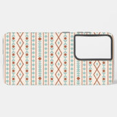 Aztec Shapes Pattern Rust Blauwgroen Cream Samsung Galaxy Hoesje (Achterkant horizontaal)