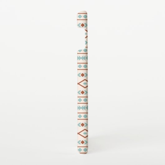 Aztec Shapes Pattern Rust Blauwgroen Cream Samsung Galaxy Hoesje (Rechterkant)