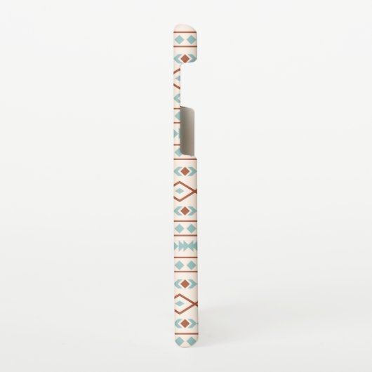 Aztec Shapes Pattern Rust Blauwgroen Cream Samsung Galaxy Hoesje (Linkerkant)