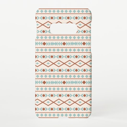 Aztec Shapes Pattern Rust Blauwgroen Cream Samsung Galaxy Hoesje (Achterkant)