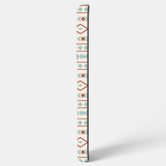 Aztec Shapes Pattern Rust Blauwgroen Cream Samsung Galaxy Hoesje (Achterkant horizontaal)