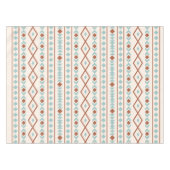 Aztec Shapes Pattern Rust Blauwgroen Cream Tafelkleed (Voorkant (Horizontaal))