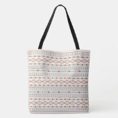 Aztec Shapes Pattern Rust Blauwgroen Cream Tote Bag (Achterkant)