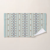 Aztec Shapes Pattern Rusts Cream Blauwgroen-Blue Bad Handdoek (Handdoek)
