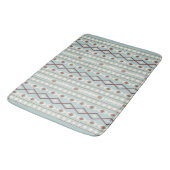 Aztec Shapes Pattern Rusts Cream Blauwgroen-Blue Badmat (Gekanteld)