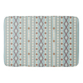 Aztec Shapes Pattern Rusts Cream Blauwgroen-Blue Badmat (Voorkant)