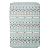 Aztec Shapes Pattern Rusts Cream Blauwgroen-Blue Badmat (Voorkant Verticaal)