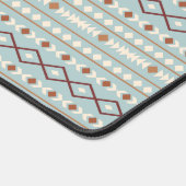 Aztec Shapes Pattern Rusts Cream Blauwgroen-Blue Bureaumat (Hoek)