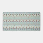Aztec Shapes Pattern Rusts Cream Blauwgroen-Blue Bureaumat (Voorkant)