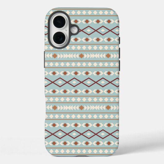 Aztec Shapes Pattern Rusts Cream Blauwgroen-Blue Case-Mate iPhone Case (Achterkant)