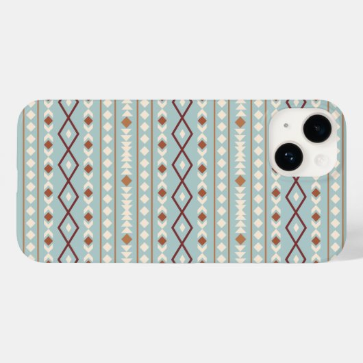 Aztec Shapes Pattern Rusts Cream Blauwgroen-Blue Case-Mate iPhone Case (Achterkant (horizontaal))