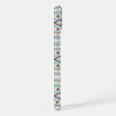 Aztec Shapes Pattern Rusts Cream Blauwgroen-Blue iPhone Hoesje (Rechterkant)