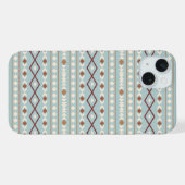 Aztec Shapes Pattern Rusts Cream Blauwgroen-Blue iPhone Hoesje (Achterkant horizontaal)