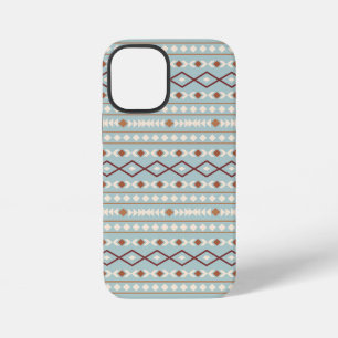 Aztec Shapes Pattern Rusts Cream Blauwgroen-Blue iPhone 12 Mini Hoesje