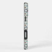 Aztec Shapes Pattern Rusts Cream Blauwgroen-Blue iPhone Hoesje (Rechterkant)