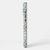 Aztec Shapes Pattern Rusts Cream Blauwgroen-Blue iPhone Hoesje (Linkerkant)
