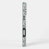 Aztec Shapes Pattern Rusts Cream Blauwgroen-Blue iPhone Hoesje (Rechterkant)