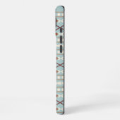 Aztec Shapes Pattern Rusts Cream Blauwgroen-Blue iPhone Hoesje (Linkerkant)