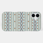 Aztec Shapes Pattern Rusts Cream Blauwgroen-Blue iPhone Hoesje (Achterkant horizontaal)