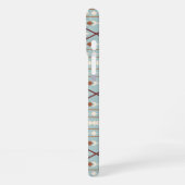 Aztec Shapes Pattern Rusts Cream Blauwgroen-Blue iPhone Hoesje (Linkerkant)