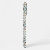 Aztec Shapes Pattern Rusts Cream Blauwgroen-Blue iPhone Hoesje (Rechterkant)