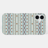 Aztec Shapes Pattern Rusts Cream Blauwgroen-Blue iPhone Hoesje (Achterkant horizontaal)