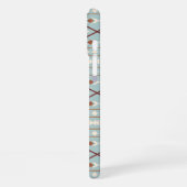 Aztec Shapes Pattern Rusts Cream Blauwgroen-Blue iPhone Hoesje (Linkerkant)