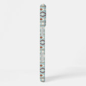 Aztec Shapes Pattern Rusts Cream Blauwgroen-Blue iPhone Hoesje (Rechterkant)